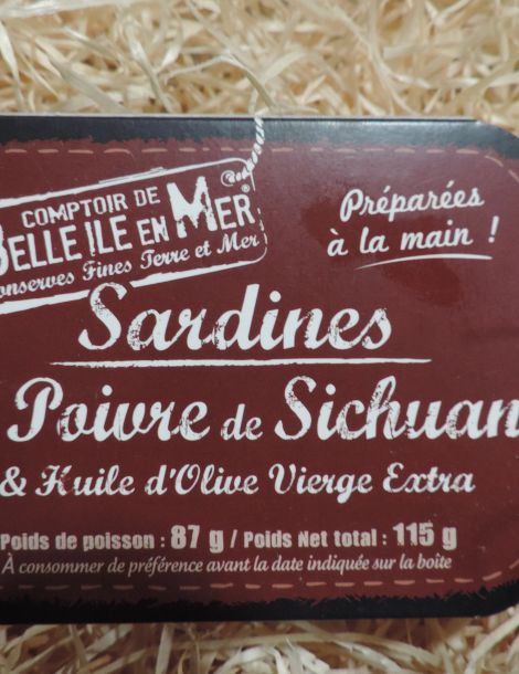 Sardines au poivre de Sichuan et huile d'olive extra vierge Comptoir de Belle Ile en Mer 115g